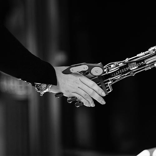 Robot Rental, RoboThespian Shakes Hands at Trade Show